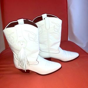 Larado Boots white leather, tassels, leather soles